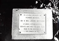 Bryson memorial in thegarden of Chatswood South Uniting Church, 1980 (Picture Willoughby)